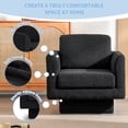 thumbnail image 6 of 360° Modern Swivel Accent Chair,30" W Teddy Sherpa Round Armchair,Thick Padded Single Lounge Sofa,Upholstered Comfy Barrel Chair,Reading Club Chair for Living Room,Nursery,Bedroom,4 Colors (Black), 6 of 20