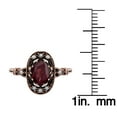 thumbnail image 3 of 10k Rose Gold Vintage Style Genuine Oval Garnet and Cultured-Pearl Ring, 3 of 5