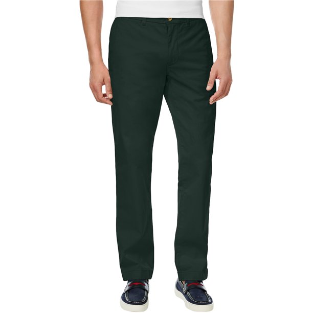 Tommy Hilfiger - Pantalones chinos casuales de algodón para hombre, verde, 38 W x 32 L Tommy Hilfiger chino