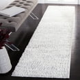 thumbnail image 2 of SAFAVIEH Berber Torvald Abstract Polyester Shag Runner Rug, Ivory/Light Grey, 2'3" x 22', 2 of 8
