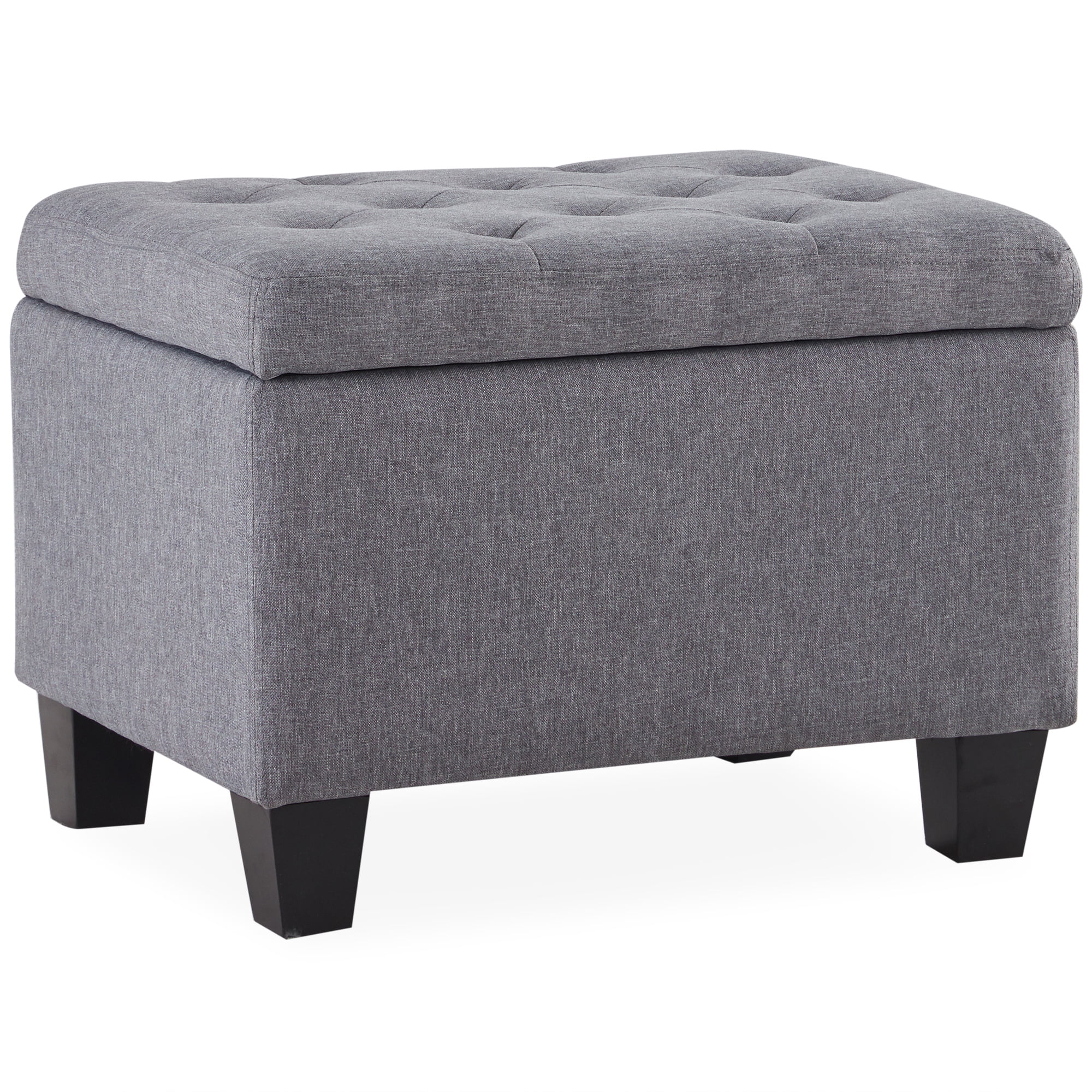 Stylish Padded Wooden Footstool Ottoman in Square Round Rectangle in 3 Styles 