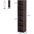 thumbnail image 2 of Tribesigns 70.9 Inch Tall Narrow Bookcase, Modern White Corner Bookcase for Home Office, Walnut, 2 of 5
