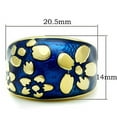 thumbnail image 2 of IP Gold(Ion Plating) Stainless Steel Ring with Epoxy in Capri Blue for Women Capri Blue Stone Color Style TK1399 Size 8, 2 of 5