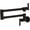 Black, variant on Wall Mounted Chrome/Black Kitchen Faucet Single Cold Wall Faucets 360 Degree Swivel Folding Water Tap Single Handle with Aerator Black