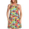 thumbnail image 1 of Fotbe Colorful Fish 2 Vestido de Verano sin Mangas para Mujer – Vestido Midi Línea A, Estilo Camiseta Floral, Vestido Playero Casual y Fluido, 1 of 7
