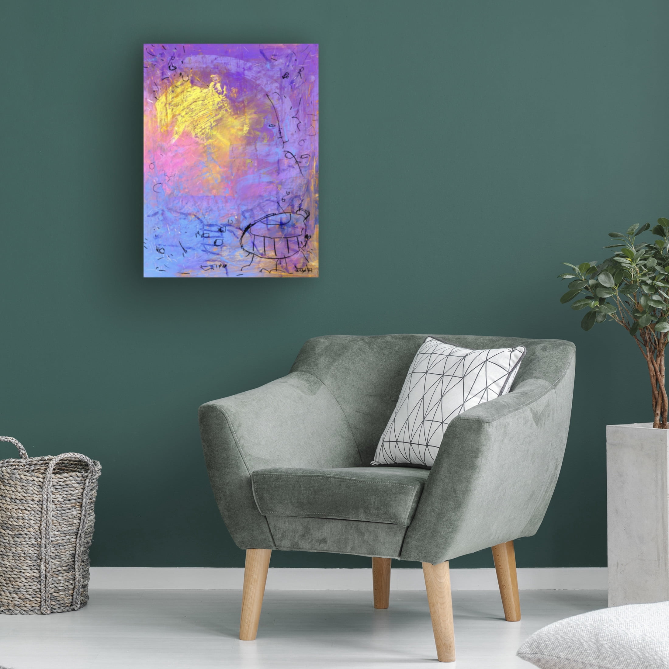 Canvas Wall Art - Randy Noble Fine Art 'Shared Ladder' Wall Art for Living Room, Bedroom, or Office Décor by Trademark Fine Art - 24 x 32 Inches