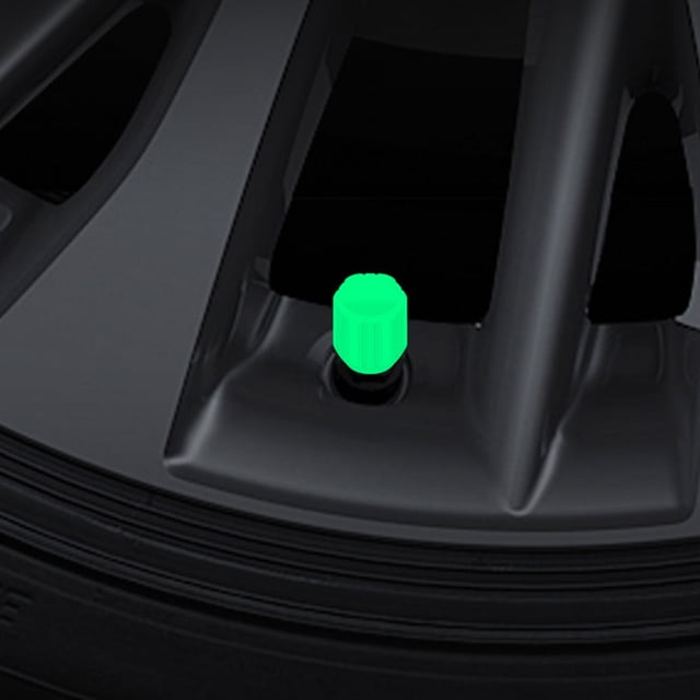 ADDHAT 24Ud Tapones Para Llantas Con Luminoso Fácil Instalación Para Accesorios De Autos Verde