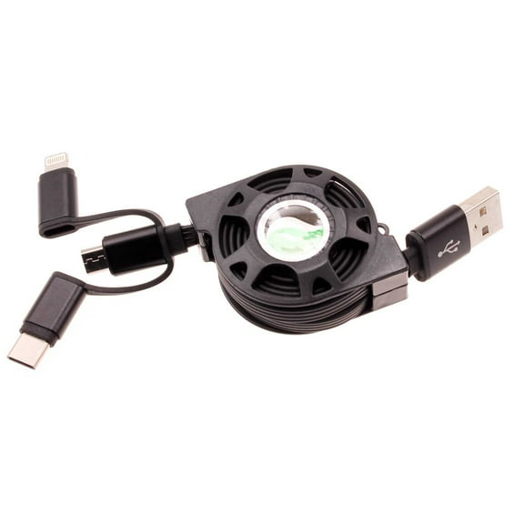 Retractable USB Cable for Samsung Galaxy A14 5G Phone - Charger Power Cord 3-in-1 Wire Sync P9X Compatible With Galaxy A14 5G Model