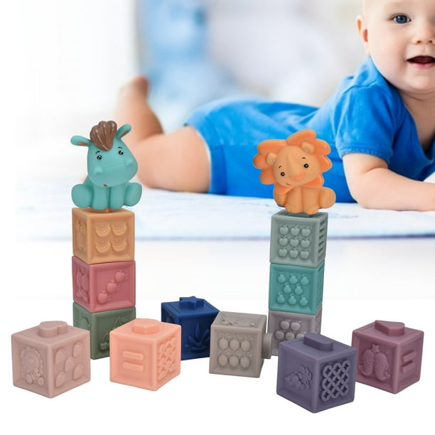 Baby Soft Blocks 14 Pcs No Bad Odor Stacking Building Blocks Bright Colours Chewable For Girls For Boys For Toddlers Toy 1044 1045 1046