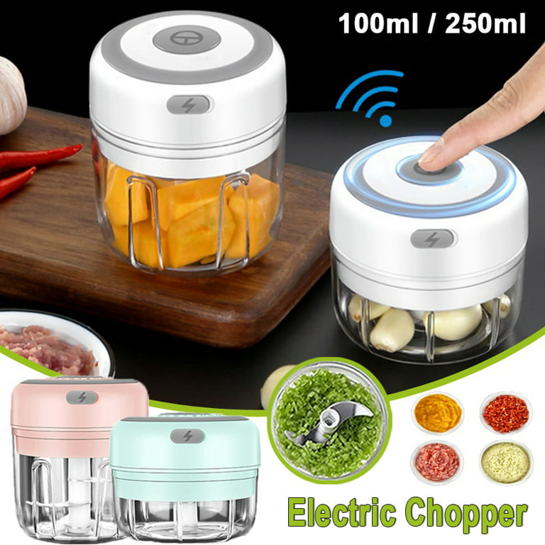 100/250mL Mini Electric Garlic Chopper USB Charging Ginger Meat Masher  Machine Chili Chopper Press Masher Machine Kitchen Tool