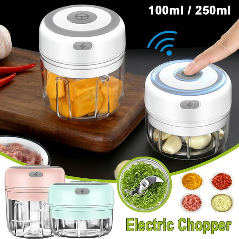 100ml/250ml Electric Mini Garlic Chopper Cordless Vegetable Masher Portable Small  Food Chopper, Ginger Slicer, Cheeses Chopper Masher Kitchen Tools 