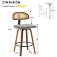 thumbnail image 2 of 360° Swivel Rattan Bar Stools Set of 2, Counter Height Modern Kitchen Island Stools With Footrest, Uphostered Cushion, Comfortable Durable,Dark Grey, 2 of 9