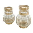 thumbnail image 6 of DecMode 12", 9"H Handmade Rattan Wrapped Glass Vase, Set of 2, 6 of 9