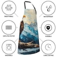 thumbnail image 5 of Xecao Iceberg Bald Eagle Print Kitchen Cooking Aprons, Waterproof Adjustable Bib Aprons with 2 Pockets for Women Men Chef, 5 of 8