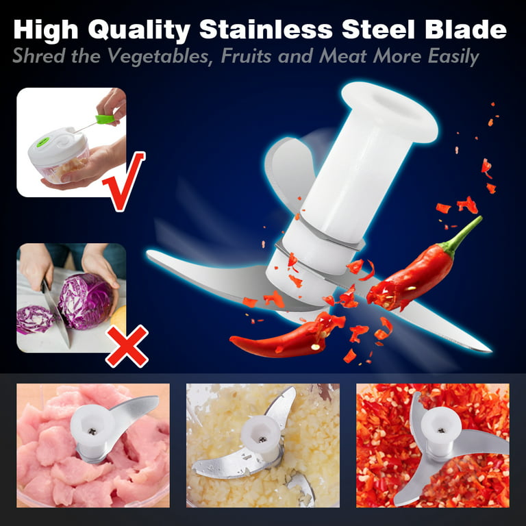 500ML Manual Food Chopper, Easy Hand Pull Mincer, Blender to Chop  Vegetables,Onion,Fruits,Nuts,Garlic