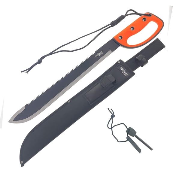 26" Outdoor Utility Tool with Fire Starter – Durable Stainless Steel Build for Camping and Field Use