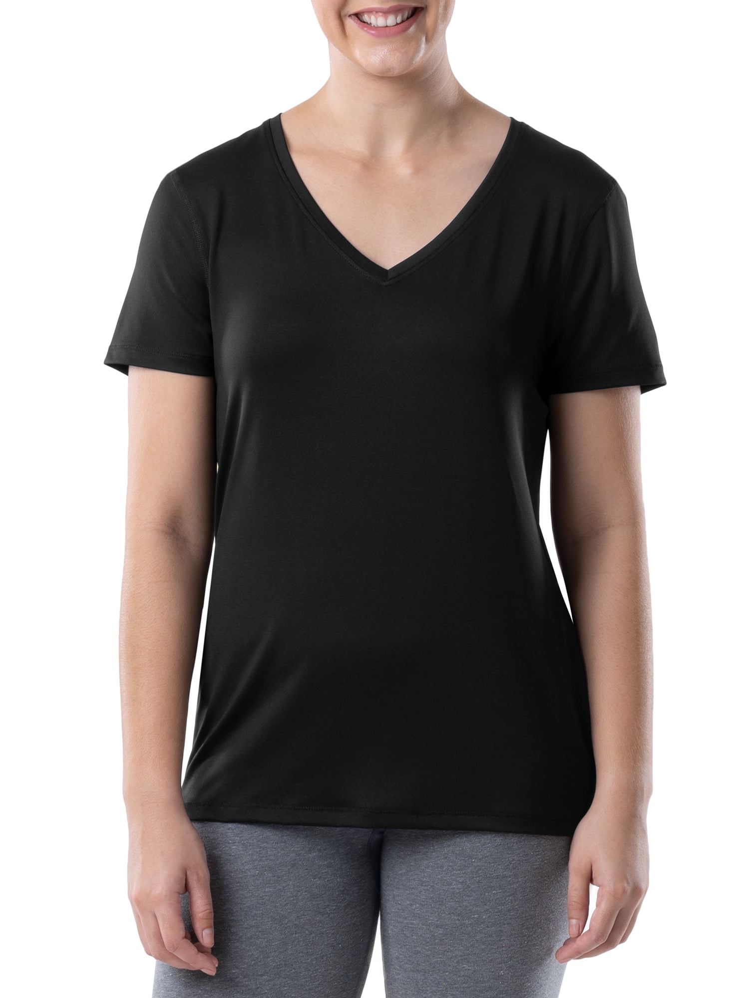 Athletic Works Women's Core Active Short Sleeve V-Neck T-Shirt