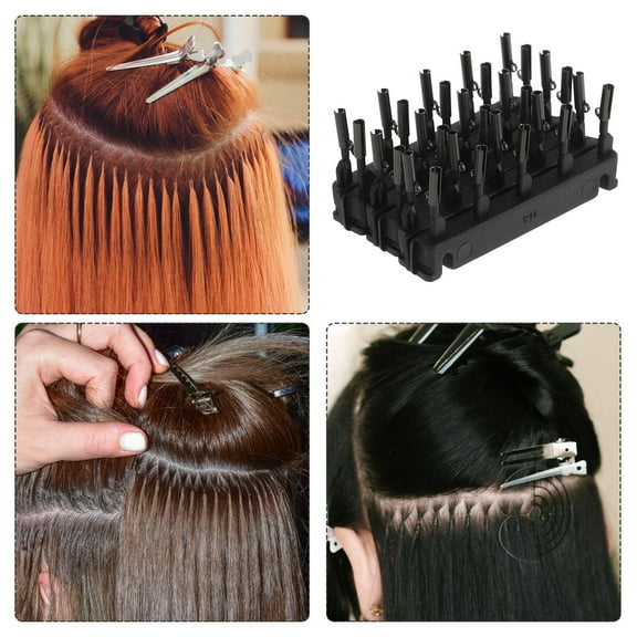 LULULION 40pcs Hair Extensions Clips C-Shaped Plastic No Trace Application for Women Personal Use