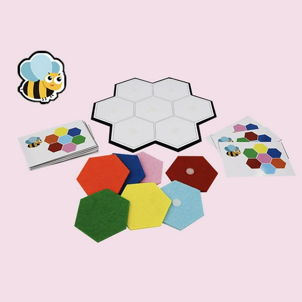 Ayudas de enseñanza de material Montessori, juguetes de fieltro para rompecabezas de educación temprana en , de cerrojo con forma Hugo Forma de color JIGSAW