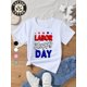 thumbnail image 1 of Kids' 100% Cotton Labor T-Shirt - Cute Patriotic Cartoon Print Tee with Stars & Stripes, Round Neck Short Sleeve, Machine Washable, Casual & Holiday Gift, Festive Kids Wear, 1 of 6
