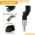 thumbnail image 3 of Inyector de combustible Unique Bargains 1 Pc No.03C906036A/0261500016 para Audi A3 1.6L 2003-2007 para Audi A3 Sportback 1.6L 2008-2014 Coincidencia de flujo del motor del automóvil, 3 of 7