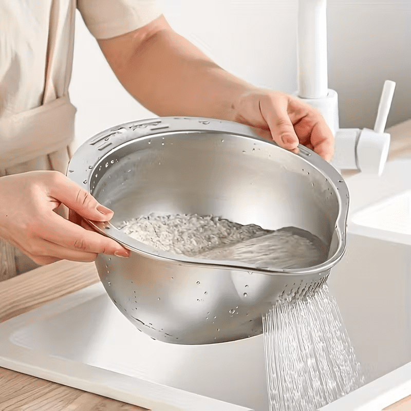Commercial-Grade Stainless Steel 5.5QT Heavy Duty Rust-Proof Dishwasher Safe Food Strainer Colander