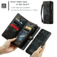 thumbnail image 4 of For Samsung Galaxy S23 Wallet Case,Multi-Functional Retro Leather Purse Flip Cover Zipper Wallet Case with Removable Card Slots Pocket & Detachable Wrist Strap Magnetic Phone Case, Black, 4 of 8
