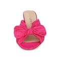 thumbnail image 6 of BLISSFUL STEP Women's Shoes Bow Chunky Heel Slip on Slide Sandals Hot Pink 5.5, 6 of 7