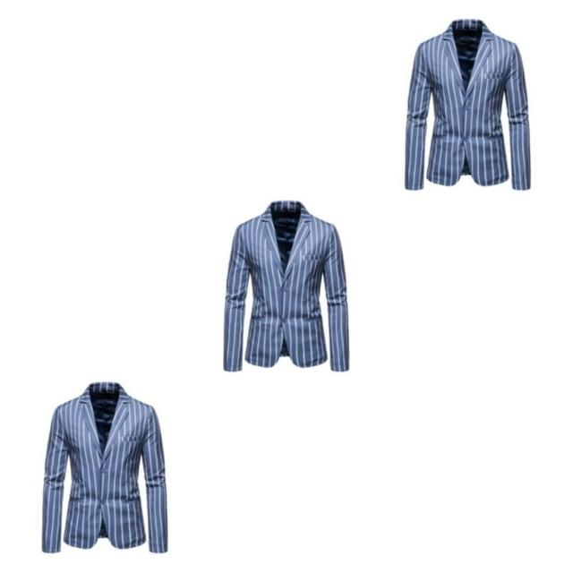 Baohd Slim Fit Two Buttons Suit Jacket Modern Stylish And Professional Polyester Two Buttons Suit Jackets Suit Coats blue 5XL 3Set