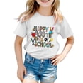 thumbnail image 1 of FhsagQ T-Shirt Décontracté Imprimé Mode Manches Courtes Col Rond Ample pour Filles, Printemps, 5T, Blanc, 5-6 Ans, 1 of 4