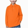 thumbnail image 1 of Splozh Chemise Habillée Fille Chandail d'Été Basique Décontracté à Manches Longues Chemises Robe d'École pour Filles Blouse Formelle pour Filles, Orange, 15-16 Ans, 1 of 5