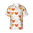 thumbnail image 1 of Balery Cute Fox with Heart Camisas hawaianas de manga corta para hombre, camisas playeras de corte holgado, camisas de vacaciones con botones,XX-Large, 1 of 7