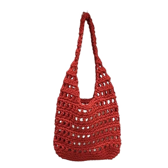Hollow Crochet Woven Beach Tote Bag Multi Color Large Capacity Single Shoulder Handbag Summer Vacation Daily Casual Bag
