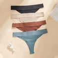 thumbnail image 2 of Aooho 4PCS Seamless Invisible No Camel Toe Thong Low Rise Front-Wedgie Proof Women Panties Cameltoe Proof Underwear, 2 of 7