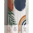 thumbnail image 6 of Sheer Curtains 84 inches Long 2 Panels Set Abstract Boho Light Filtering Sheer Drapes Rod Pocket Window Curtains for Living Room/Bedroom, Mid Century Geometric Palm Leaf Sun Moon Brown, 6 of 8