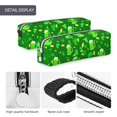 thumbnail image 4 of Pofeuu St Patrick's Day2 Print Leather Pencil Case, Leather Pencil Pouch Large Capacity, Big Pencil Pouch with Zipper Vintage Pen Bag Fountain Pen Holder, 4 of 7