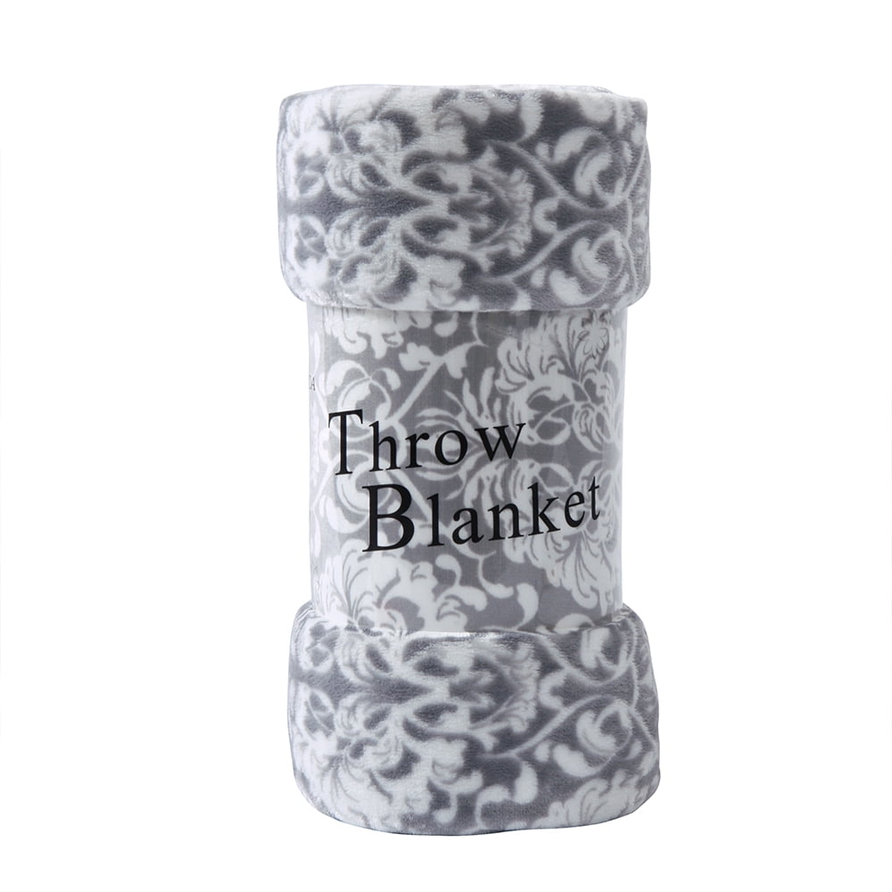 Luxury Soft Printed Flannel Fleece Throw Blanket with Decorative Tassels for Bed,Couch,50" x 60"