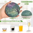 thumbnail image 2 of Yayeee 6 PCS Drink Coasters with Holder Set Woven Absorbent Round Tabletop Hot Pad, Moonlight Forest, 2 of 7