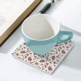 thumbnail image 5 of GZHJMY Square Drink Coasters, 4 Pcs Geometrical Flowers Pattern Design Absorbent Ceramic Coffee Coasters for Drinks with Cork Base Housewarming Gift for Home Decor, 5 of 6