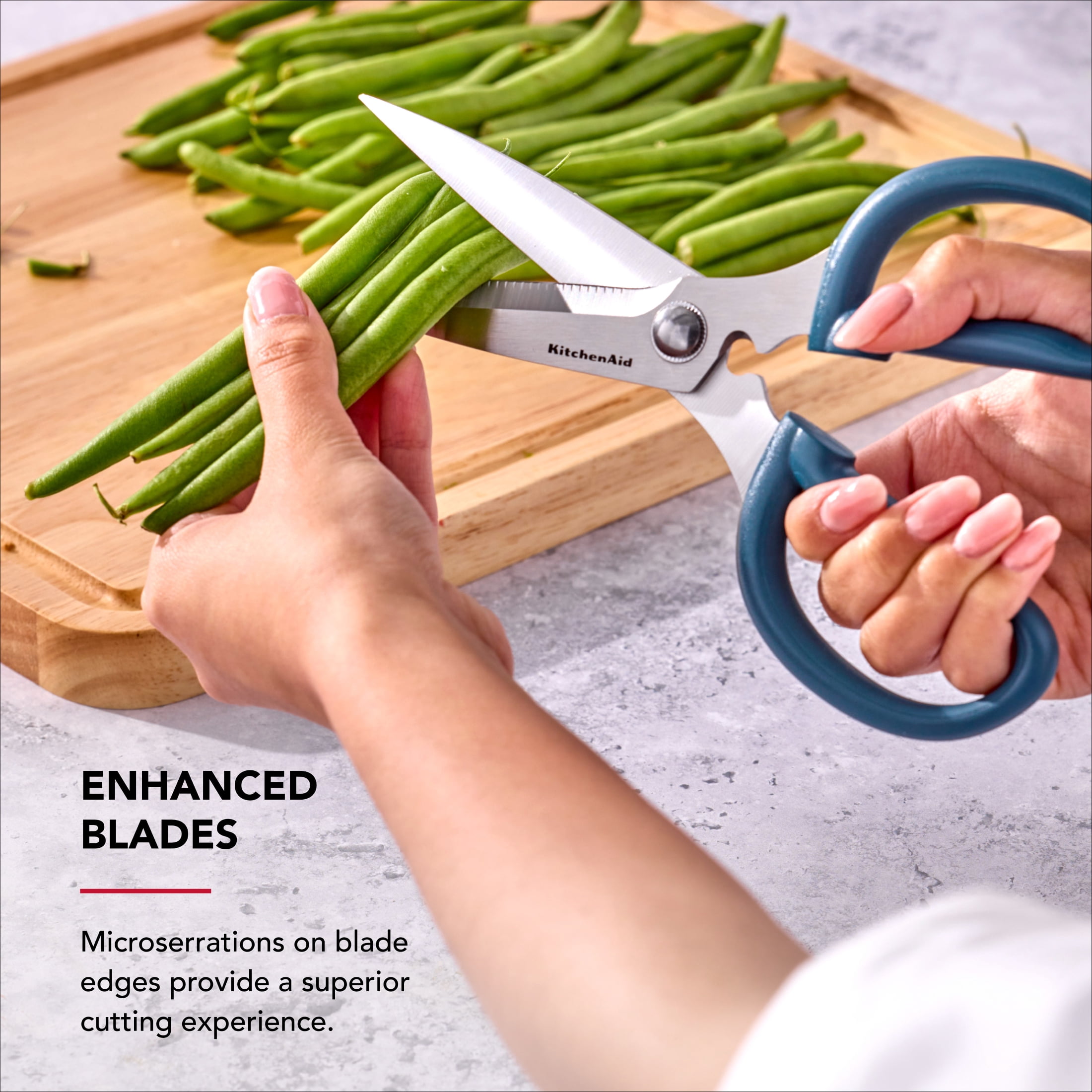 KitchenAid Japanese Steel 2-Piece Kitchen Scissors and Shears Set for Food and Herbs, Mineral Water/Agave