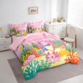 thumbnail image 2 of Manfei Monogram M Graphic 7pcs Queen Bedding,Sweet Axolotl Bedding Comforter Set Queen,Pink,Pink Reversible, 2 of 7