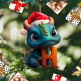 thumbnail image 3 of Decoración de retrovisor de coche, dinosaurio acrílico, letra H, ornamento de árbol de Navidad para niños, 3 of 9