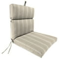 thumbnail image 4 of Jordan Manufacturing 44" x 22" Chet Taupe Geometric and Gallan Taupe Stripe Reversible Rectangular Outdoor Chair Cushion with Ties and Hanger Loop, 4 of 12