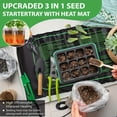 thumbnail image 4 of 3-Pack Seed Starter Tray with Grow Light And Heat Mat, 36 Extra Large Cells Seed Starter Kit with Adjustable Humidity Dome And Base, Germination Kit for Seed Growing Plant Propagation, 4 of 7