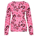 thumbnail image 5 of Jacenvly Womens Plus Size T-Shirts Crewneck Sweatshirt New Style Long Sleeve Shirt Soft Comfort Heart Printed Valentine'S Day Printed Blouse Casual Tunic Tops Multicolor, 5 of 5