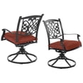 thumbnail image 4 of Patio Swivel Aluminum Chairs Set of 2, Outdoor Furniture Gentle Rocker Chair with Deep Seat Cushions for Bistro, Backyard, Garden, Dining Room, Balcony, 4 of 6