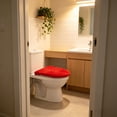 thumbnail image 6 of 1 Pcs Microfiber Toilet Lid Cover, Soft Velvet Toilet Cover Machine Washable Absorbent Comfortable Durable Adjustable Toilets Seat Covers Fits Most Toilets Lids Elastic Bottom Fabric Seat, 6 of 7