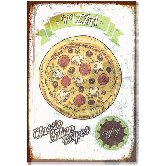 Tin Poster Metal Sign 'Pizza' Fresh and Hot It's Delicious Funny Retro for Kitchen/Cafe/Pub/Home Wall Decoration 8x12 Inch Plaque Signs