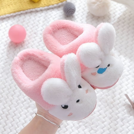 

Kids Children s Boys Girls Cartoon Plush Shoes Indoor Home Warm Cotton Slippers