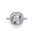 thumbnail image 2 of 5 Carat Moissanite Ring Cushion Cut Engagement Ring for Women D Color VVS1 Clarity Big Diamond Ring S925 Sterling Silver Promise Rings for Her Wife Mom, 2 of 7